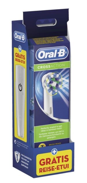 Oral-B CrossAction 3er + gratis Reiseetui Aufsteckbürsten